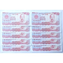 500 Dong - 500 ₫ (Vietnam) / 1988 MI (v/B) / UNC / 10 ks