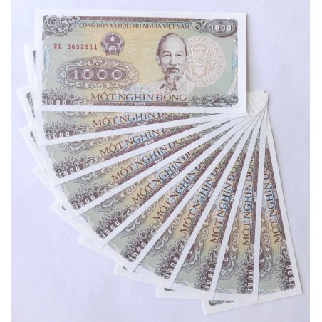 1000 Dong - 1000 ₫ (Vietnam) / 1988 WE (v/B) / UNC / 10 ks