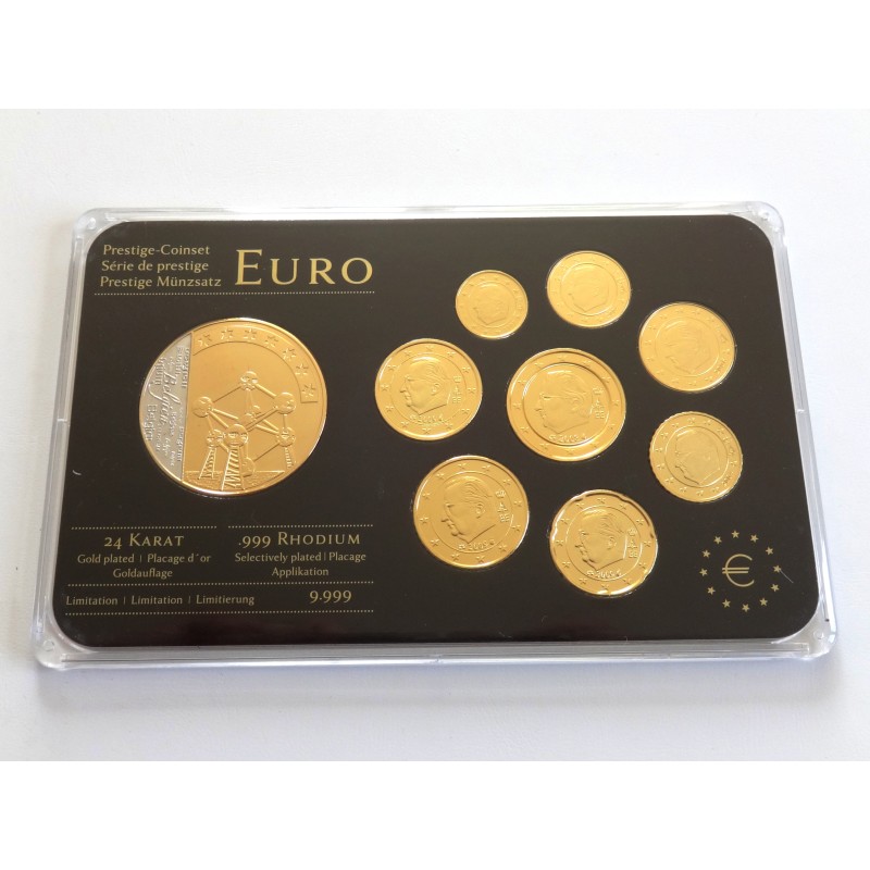 Sada oběžných mincí Belgie / 2004-2009 / pozlacené euro