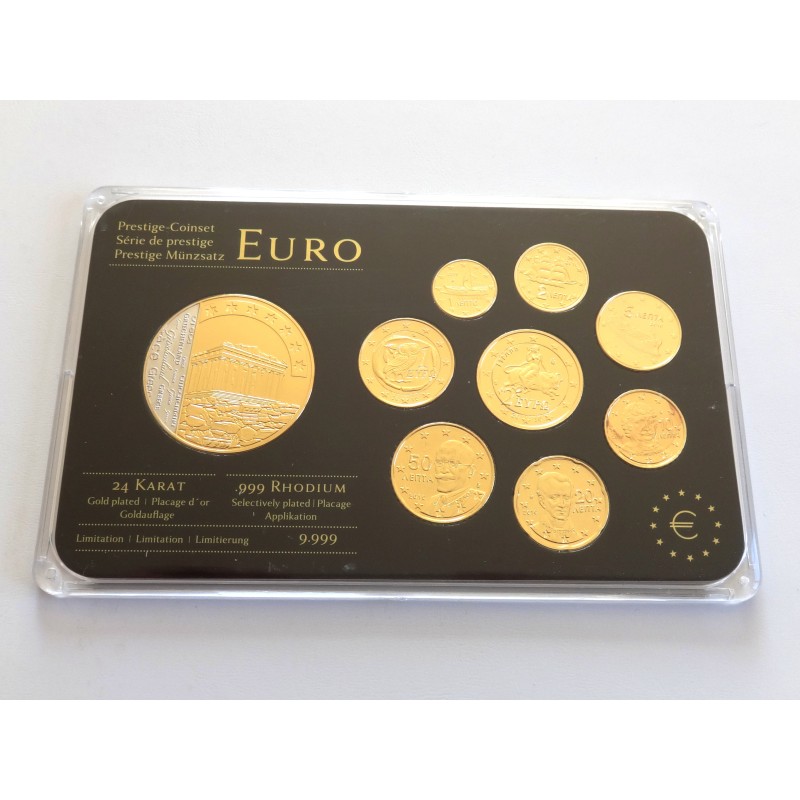 Sada oběžných mincí Řecko / 2010 / pozlacené euro