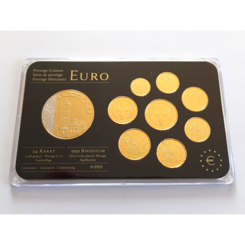 Sada oběžných mincí Kypr / 2009 / pozlacené euro