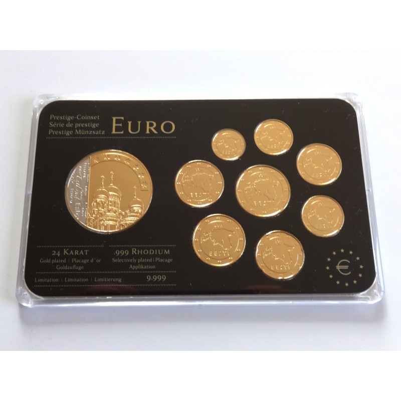 Sada oběžných mincí Estonsko / 2011 / pozlacené euro