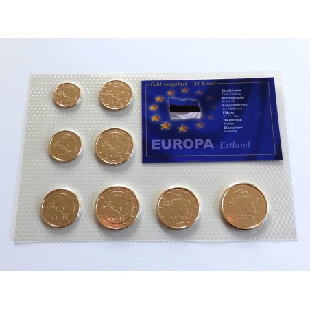 Sada oběžných mincí Estonsko / 2011 / pozlacené euro