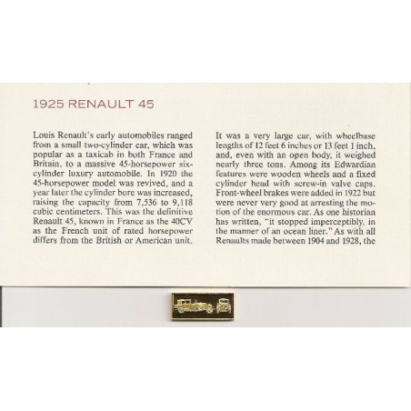 Investiční slitek / 2,6g Ag (plátováno Au) / 1925 Renault 45