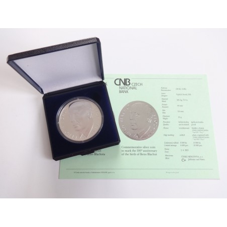 500 Korun - 500 Kč / 2013 / 100. výročí narození Beno Blachuta / PROOF