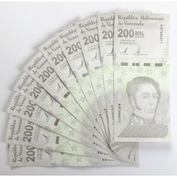 200000 Bolívares - 200000 B (Venezuela) / 2020 A / UNC / 10 ks
