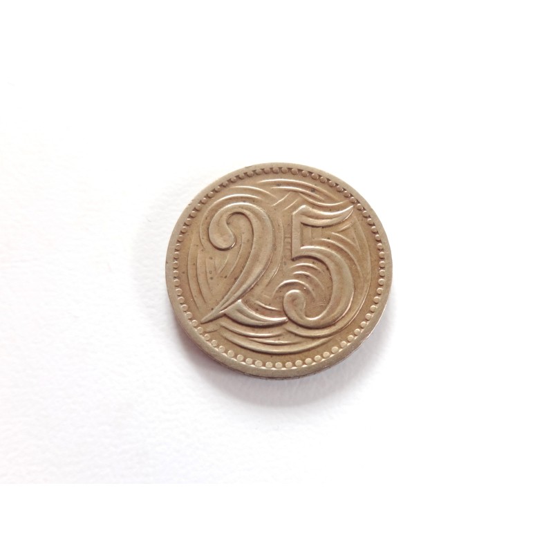 25 Haléřů - 25 h / 1933 (v/B) / * 1/1