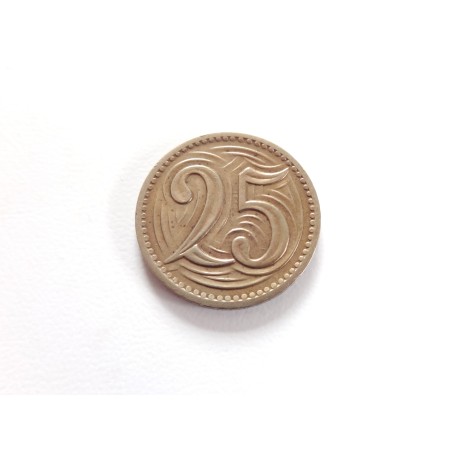 25 Haléřů - 25 h / 1933 (v/B) / * 1/1
