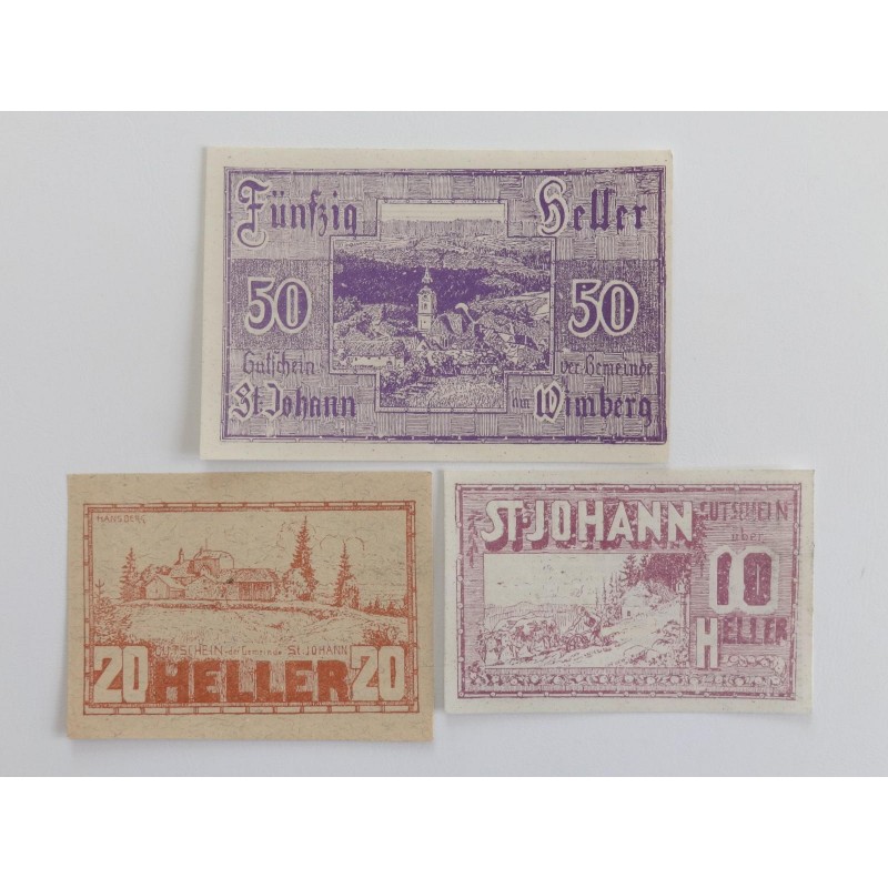 10 + 20 + 50 Heller / Sankt Johann am Wimberg / 1920 /