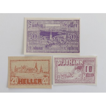 10 + 20 + 50 Heller / Sankt Johann am Wimberg / 1920 /