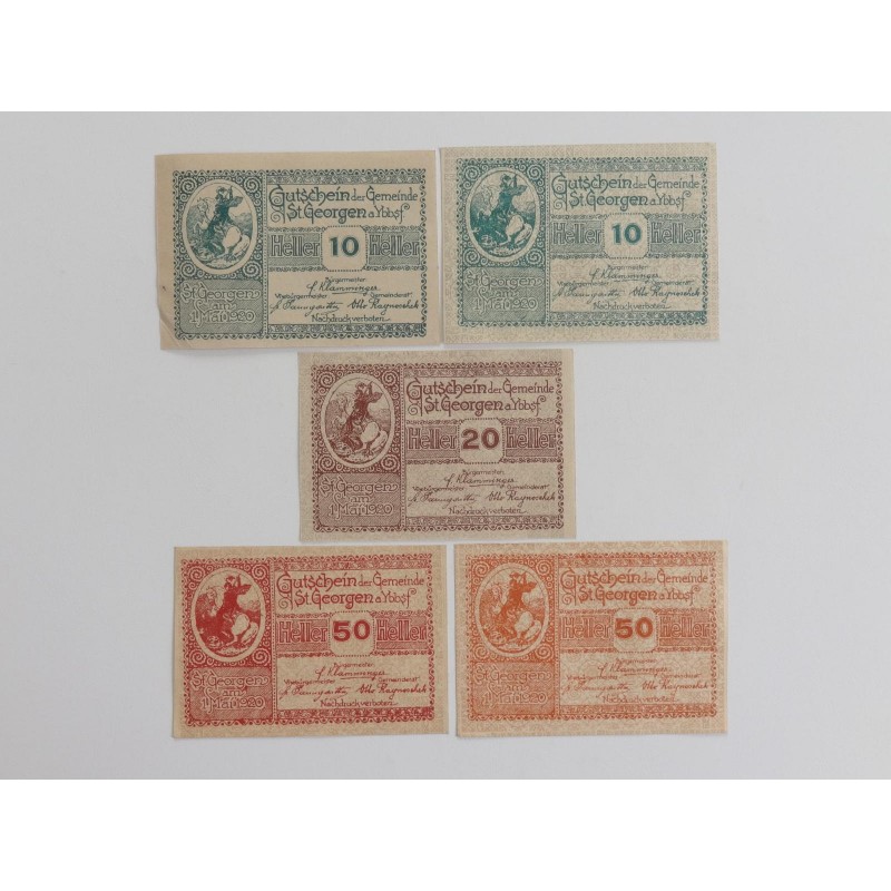 10 + 20 + 50 Heller / Sankt Georgen am Ybbsfelde / 1920 /