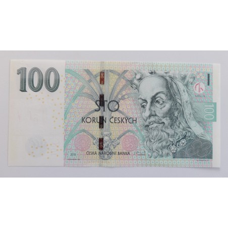 100 Korun - 100 Kč / 2018 J08 / UNC /