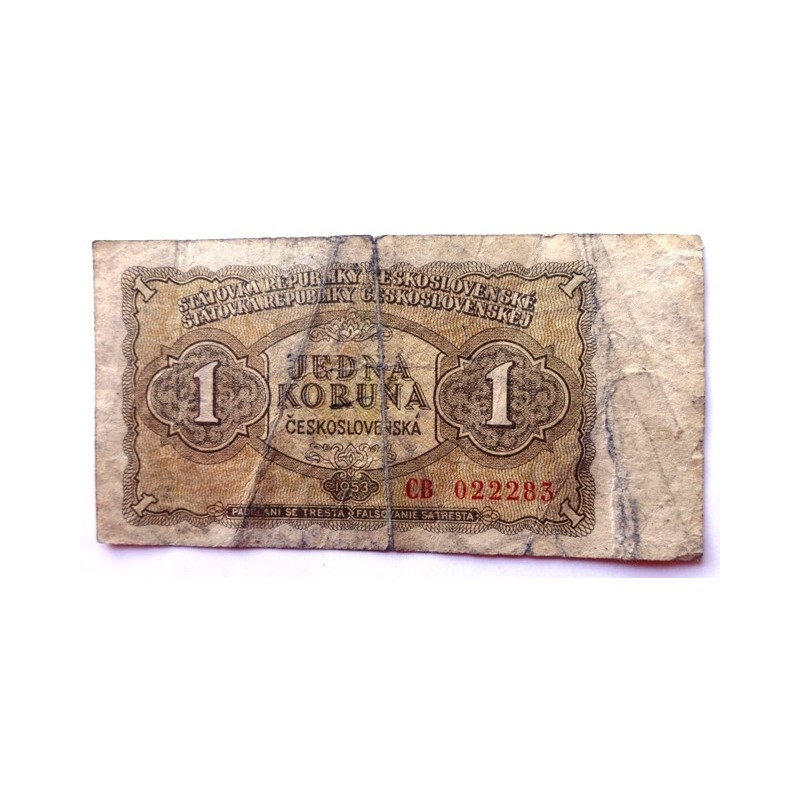 1 Koruna - 1 Kčs / 1953 CB / * 3/3