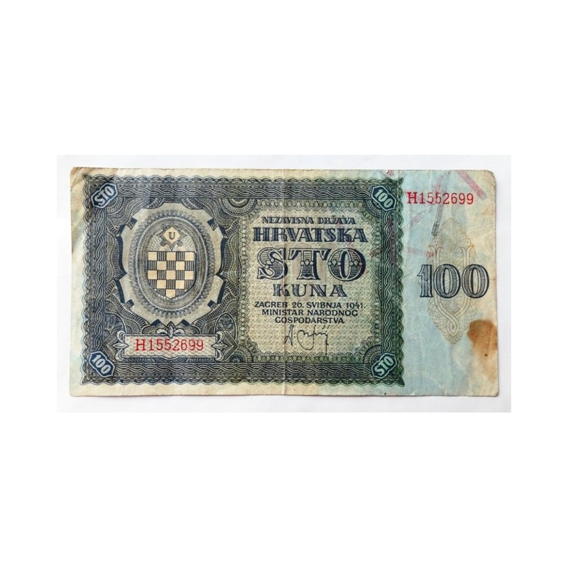 100 Kuna - 100 Kn / 1941 H / * 2/2