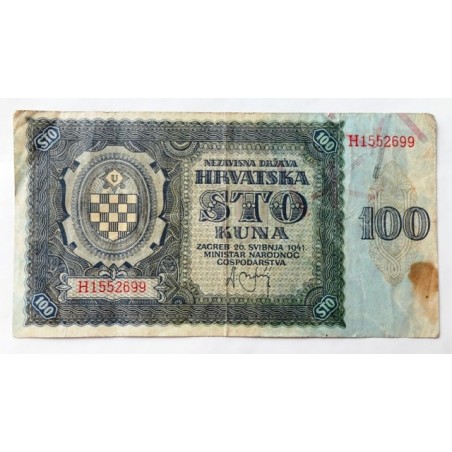 100 Kuna - 100 Kn / 1941 H / * 2/2