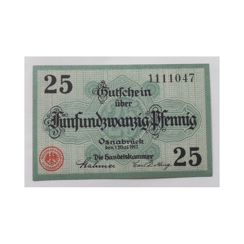 25 Pfennig / Osnabrück / 1917 / UNC