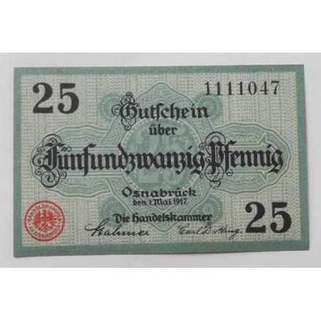 25 Pfennig / Osnabrück / 1917 / UNC