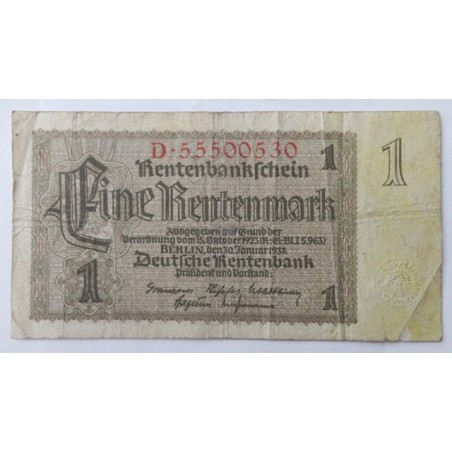 1 Rentenmark - 1 RM / 1937 D (v/B) / * 3/3