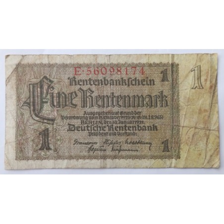 1 Rentenmark - 1 RM / 1937 E (v/B) / * 3/3