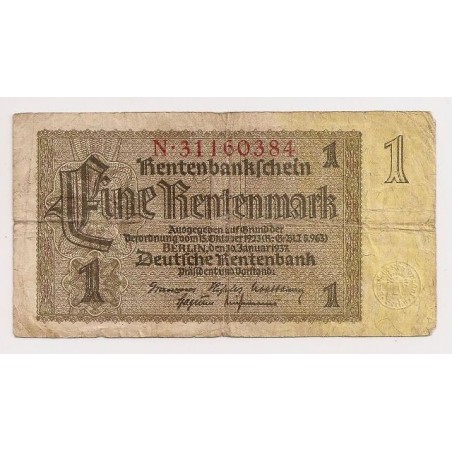 1 Rentenmark - 1 RM / 1937 N (v/B) / * 3/3