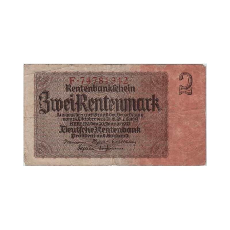 2 Rentenmark - 2 RM / 1937 F (v/B) / * 3/3