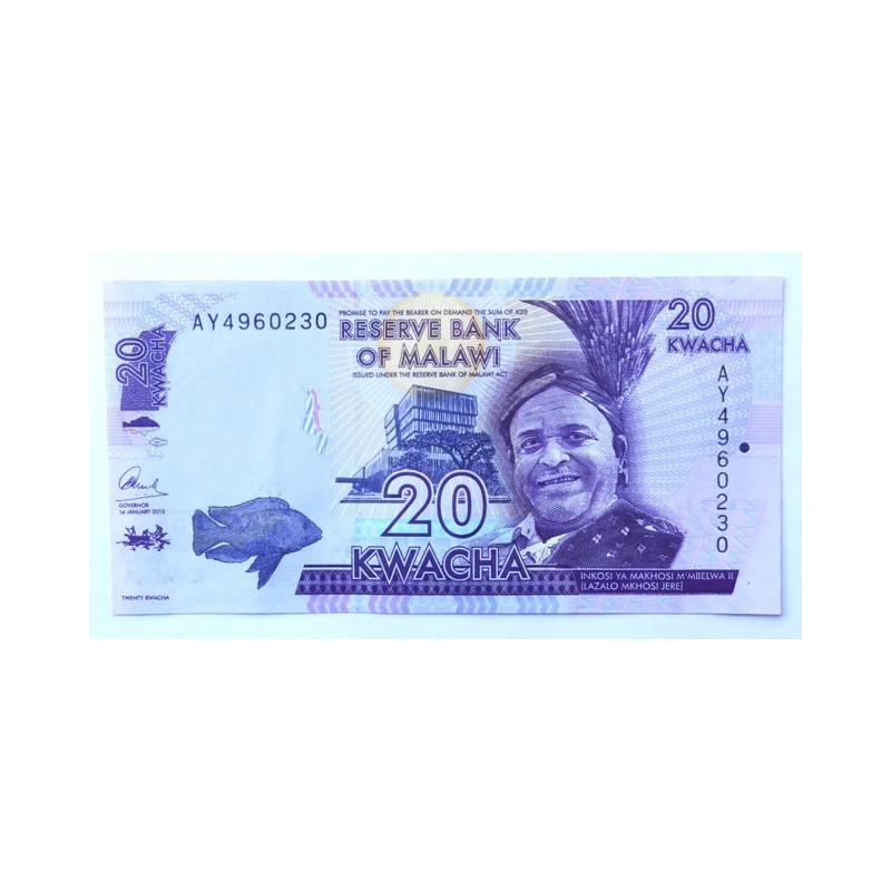 20 Kwacha - 20 MK (Malawi) / 2015 AY / UNC /