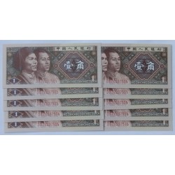 1 Jiao - 1 角 (Čína) / 1980 D9Z (v/B) / UNC / 10 ks