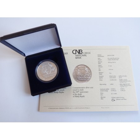 200 Korun - 200 Kč / 2006 / 500. výročí úmrtí Matěje Rejska / PROOF