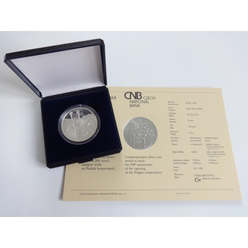 200 Korun - 200 Kč / 2011 / 200. výročí zahájení výuky na pražské konzervatoři / PROOF